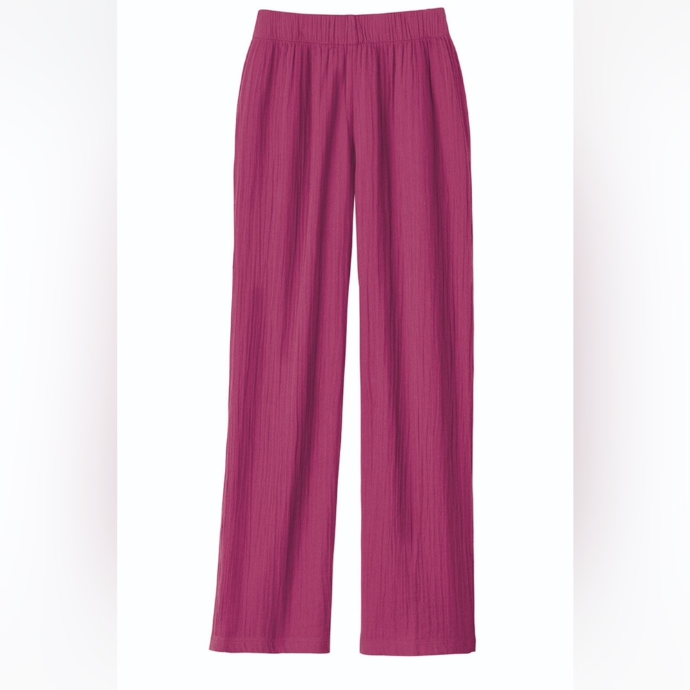 NWOT Coldwater Creek Summer Breeze Gauze Pants Sangria